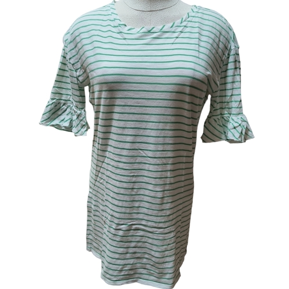 Matilda Jane Green & White Stripe Daydream Sugar Sugar Tunic Size S - Picture 1 of 7